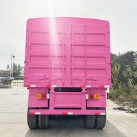 Semi-remorque à 4 essieux pour le transport de bétail et de marchandises, capacité de 80 tonnes, avec clôture à piquets, pour le transport de céréales, de bétail et de légumes