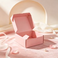 Boîtes d'emballage en carton ondulé personnalisées de grande taille pour sweats à capuche, vêtements, chapeaux, chaussures, expédition, envoi, boîtes d'emballage roses