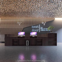 Bureau de réception pliable moderne avec éclairage LED personnalisé, élégant pour les cafés, les salles de sport, les bureaux, les hôtels, les écoles, les centres commerciaux, les hôpitaux, les bureaux d'angle