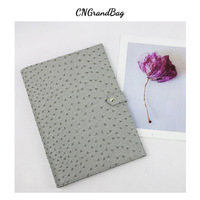 Carpeta de archivos de cuero con patrón de avestruz de alta calidad, compendio de cartera multicolor con maletines personalizados, funda con soporte para teléfono