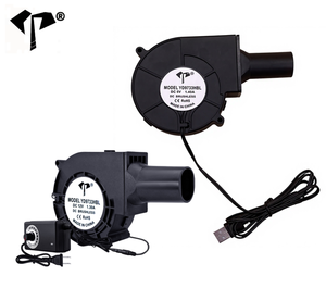 พัดลมเทอร์โบ SYD/OEM DC9733 12V แบบลูกปืน 24V ปริมาณลมมาก สำหรับเตาบาร์บีคิว เตาผิง 5V พัดลมแบบแรงเหวี่ยง 97x97x33 มม. - Product Image 1
