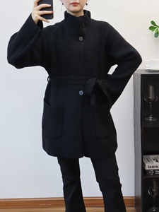 Nouvelle Collection Automne/Hiver pour Femmes - Cardigan en Tricot à Ceinture Mi-Long, Coupe Ample, Pull Tendance - Product Image 2