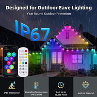 Lumière extérieure permanente principale RGBIC DC24V Smart APP Control DIY Christmas Halloween Decoration Permanent Outdoor Eaves Light