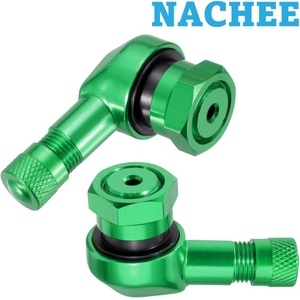 Tiges de <span class=keywords><strong>valve</strong></span> universelles en aluminium CNC de 11,3 mm à 90 degrés <span class=keywords><strong>pour</strong></span> pneus de <span class=keywords><strong>moto</strong></span> sans chambre à air, <span class=keywords><strong>pour</strong></span> Honda Yamaha Kawasaki (2 pièces, vert) - Product Image 1