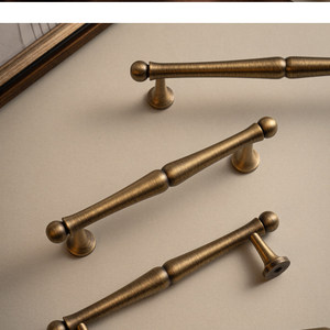 Vintage Segmented Bar Pulls Antique Brass Furniture Cabinet Handles for Wardrobe Kitchen Cabinet Drawer - Product Image 6