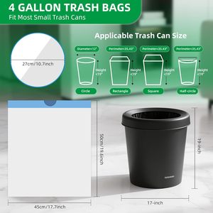 HuamaohengchunTear-Free LeakproofSmallTrash BagsUnscented <b>Small</b> Garbage Bags i Wastebasket can Liners forBathroom Bedroom Office - Product Image 4