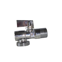 Robinet d'angle à bille en laiton chromé 1/2" 3/4" pouces pour salle de bain et cuisine, fournisseur professionnel chinois de matériel sanitaire DT0429B