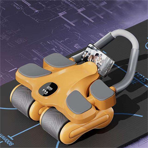 Automatic Rebound Four-Wheel Abdominal Exercise Wheel Elbow Support Silent Fitness Equipment for Home <b>Workouts</b> Gym Use Muscle - Product Image 2