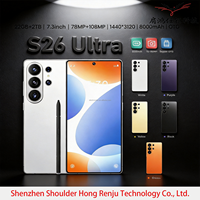 Téléphone S26 Ultra 22G+2TB Prix Usine Double SIM Débloqué Smartphone Cellulaire LTE Multilingue avec Stylet Intégré Téléphone Économique
