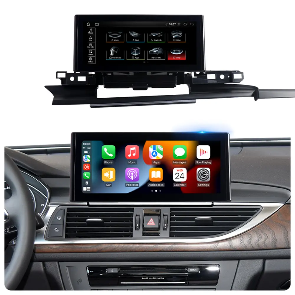 RoadNavi Android 13 Android araba radyo kablosuz Carplay GPS Navi multimedya oynatıcı Audi A6 2012-2015 için