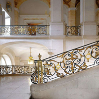 JXY Garde-corps d'escalier en fer forgé de style européen classique pour hôtels avec garantie de plus de 5 ans