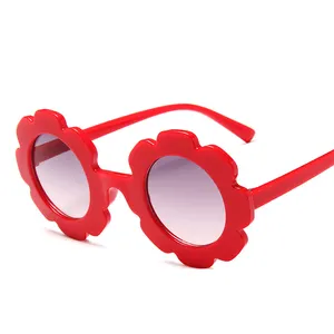 Lunettes de soleil rondes à fleurs, mignonnes lunettes de plage d'extérieur pour enfants