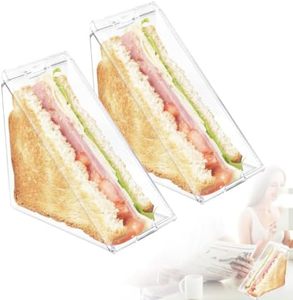 Wadah <span class=keywords><strong>Wedge</strong></span> Sandwich peliharaan kelas makanan dengan segel ketat pegangan sisi bertekstur dan tutup kesegaran berventilasi - Product Image 2