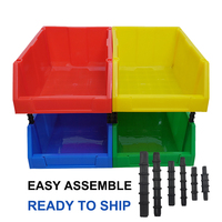 Bacs de rangement ouverts, caisses en plastique, organiseurs industriels, bacs de tri empilables pour entrepôts et usines