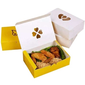 Boîte à <span class=keywords><strong>lunch</strong></span> fendue double assortie Poulet Riz Fleur Chips Boîte à <span class=keywords><strong>lunch</strong></span> en papier commerciale à emporter - Product Image 4