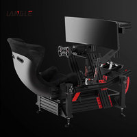 Simulateur de course automobile d'intérieur Langle 4 DoF, 3 écrans, machine de jeu d'arcade VR pour course automobile, simulateur de conduite automobile