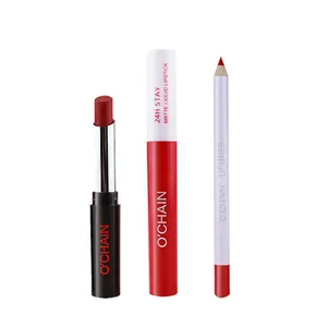 OCHAIN Lip Kit Wholesale 12 Colors Makeup Lipstick Set With Lip Liner Waterproof Liquid Matte Lipstick Lip Kit