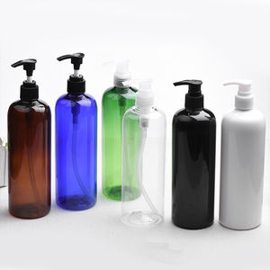 Logo personnalisé 300ml 500ml PET plastique ambré clair Soins de la peau emballage shampooing Lotion bouteille avec pompe - Product Image 3