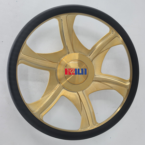Volante de Aluminio Forjado con Diseño Personalizado en Oro Cepillado y Cromo - Product Image 2