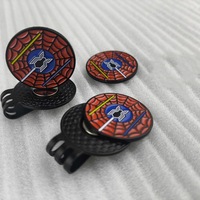 Meilleure vente transfrontalière : Marqueur de balle de golf en fer avec logo personnalisé, gravure, clip magnétique pour chapeau, accessoires pour golfeurs, thème Anime, nickel noir