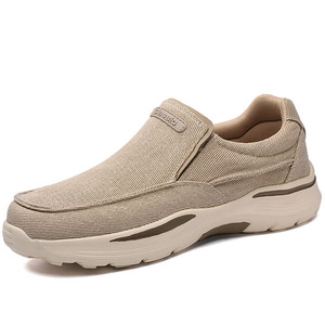 รองเท้าผู้ชายสำหรับฤดูร้อน ระบายอากาศได้ดี แบบชิ้นเดียว รองเท้าผ้าใบผู้ชาย รองเท้ากีฬาและลำลองสำหรับผู้ชาย รองเท้าผ้าใบแฟชั่นสำหรับคนขี้เกียจ - Product Image 1