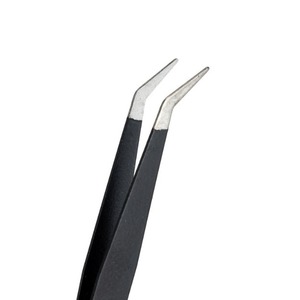 Pinzas de punta curva, acero inoxidable, negras, pequeños clips hechos a mano para bricolaje, clips para decoración de uñas con diamantes de imitación, pinzas de regalo. - Product Image 2
