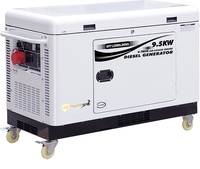 Générateur 9 kVA, moteur diesel 4 temps bicylindre 870 cm³, silencieux à 3 niveaux, démarrage électrique 12 V CC, monophasé pour usage domestique
