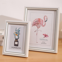 Cadre photo en plastique moderne et classique, personnalisable en couleur et taille, à poser ou à accrocher, décoration murale, style simple, 2 couleurs
