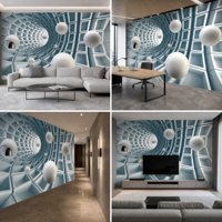 Papier peint mural géométrique abstrait personnalisé pour bureau, hôtel, salon, salle multimédia, décoration intérieure