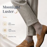 Calcetines de Vestir para Hombre, Finos, de Lana Merino, con Jacquard, Impresión por Transferencia de Calor, Transpirables, Duraderos, Personalizables, para Uso Diario y de Negocios