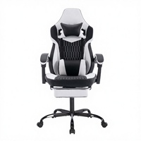Chaise de bureau gaming pivotante en cuir PU de haute qualité, avec support lombaire, siège rembourré, hauteur réglable, base en métal à gaz – Meilleure vente