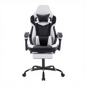 Chaise de bureau gaming pivotante en cuir PU de haute qualité, avec support lombaire, siège rembourré, hauteur réglable, base en métal à gaz – Meilleure vente - Product Image 4