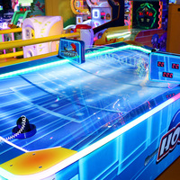 Machine de jeu d'arcade pour parc d'attractions, machine de hockey sur air pour deux joueurs, machine de jeu de table électronique à monnayeur, version anglaise