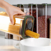 Boîte de rangement pour nouilles séchées en PET, grande capacité, avec couvercle hermétique à clapet, pour pâtes, usage domestique et cuisine