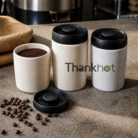 Conteneur à grains de café en acier inoxydable antirouille, hermétique et résistant à l'humidité, avec cuillère pour la cuisine