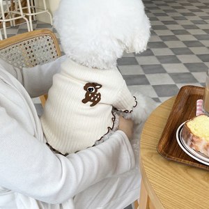 Nueva Camiseta de Manga Abullonada con Encaje para Perros y Gatos, Tejido Combinado, para Bichón, Teddy, Pomerania, Perros Pequeños, Bordada - Product Image 5