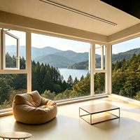 Ventanas Abatibles de Aluminio con Doble Acristalamiento Templado Low-E, Aislamiento Térmico, Insonorizadas, Resistentes a Huracanes, para Villas, Estilo Moderno Comercial
