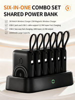 Stasiun Pengisi Daya Nirkabel Magnetik Cepat Multi Power Bank Portabel 10000mah 6 in 1 Power Bank Rumah Tangga
