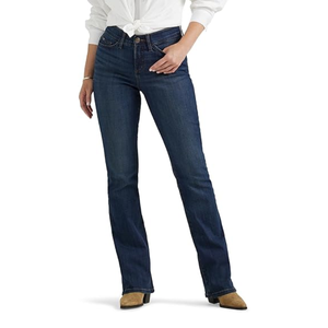 Vaqueros Ultra Suaves de Cintura Alta para Mujer, Corte Bootcut, Transpirables, con Estampado Floral, Pierna Recta Acampanada, Estilo Casual, Ajuste Holgado - Product Image 1