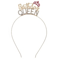 Bandeaux de princesse personnalisés avec des lettres anglaises en argent, en alliage d'argent, en métal et cristal, serre-tête de reine