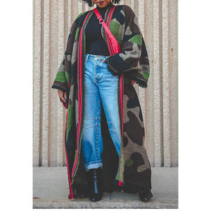 Nuovo <span class=keywords><strong>Cardigan</strong></span> Lungo da <span class=keywords><strong>Donna</strong></span> alla Moda per Autunno Inverno Primavera, Maglione Casual con Blocchi di Colore a Contrasto, <span class=keywords><strong>Giacca</strong></span> da <span class=keywords><strong>Donna</strong></span> - Product Image 1