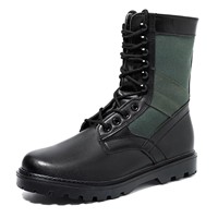 Bottes tactiques pour hommes, hauteur genou, doublure en toile, lacets, semelle en caoutchouc, été/hiver
