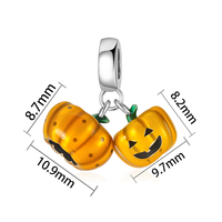 Breloques en argent Citrouille, Crâne, Fantôme, Chat noir, Chat sorcière, Perles compatibles avec bracelet original, Bijoux, Cadeau d'Halloween Berluque
