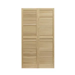 High Quality AWC Exterior Wood Window Shutters Louvered 15" Wide X 63" High Unfinished Pine 1 Pair