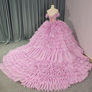 Jancember 1226 Glarous Pink Birthday Cake Evening Quinceanera vestidos para 15 niñas - Product Image 4