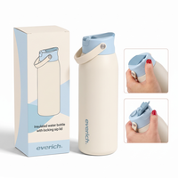 Botol Air Minum Stainless Steel 24oz dengan Logo Kustom, Tutup Sedotan Pengunci, Anti Bocor, dan Dilengkapi Pegangan