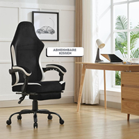 Chaise de jeu allemande en tissu respirant, mobilier de maison, chaise de jeu ergonomique confortable avec repose-pieds, support de tête et de lombaire