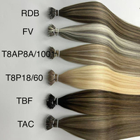 Extensions capillaires Nano Ring en cheveux naturels, extensions à pointe Nano, vraies mèches Ombré brun clair et blondes, extensions capillaires Nano Loop