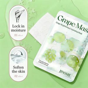 Masque facial en feuille à marque privée 25ml à l'huile de pépins de raisin, éclaircissant, antioxydant, hydratant, soin pour peaux sèches - Product Image 3