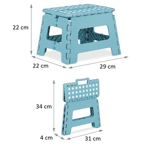 Folding Plastic Kitchen <b>Stool</b> 29x22x22 Cm With Handle For Indoor Use - Product Image 2